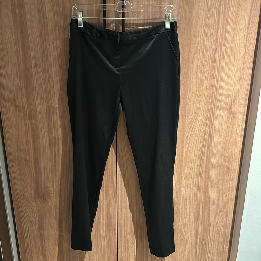 Tailored Black Satin Trousers